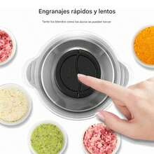 Picadora eléctrica de alimentos de 300 W y 3 l con 2 velocidades para carne, verduras y alimentos para bebés, procesador de alimentos eléctrico de 3 l/picadora de alimentos/picadora de carne eléctrica con 1 cuchilla de acero inoxidable: resistente y de gran capacidad, fácil de limpiar.