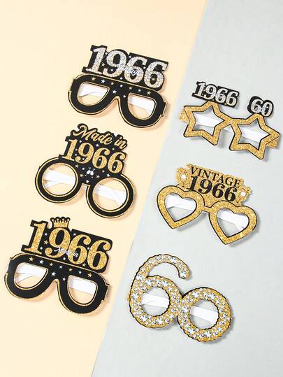 6只黑色金色生日纸杯，2026限量版，生日元素设计纸杯，生日快乐纸杯，60岁生日派对装饰，生日派对用品，拍照道具，生日派对小礼物，生日礼物，生日装饰品