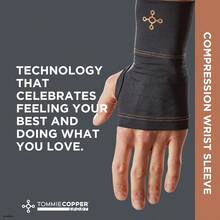 AWYYTommie Copper Wrist Compression Sleeve L/XL Black 15-20 MmHg 4D Stretch And Non-Slip Fit For Targeted Support Patented Copper Znergy Fabric Anti-Odor Benefits Breathable Design - 大號/特大號 - 查看 5