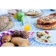 Outdoor Tablecloth Round Fitted Fits Tables Up To 37\ To 42\ Inch Elastic Silver Patterned Plastic Table Cloth Dining Wedding Elasticated Xmas Vinyl Flannel Backed Party Everyday Use,One-Size,SilverPatterned37inchRound - 銀色圖案 37 吋圓形 - 查看 6