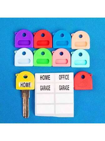 3/6/9/18pcs Multi-Color Retractable Key Finders With Tags, 2.8cm/1.1" Expandable Key Identifiers Fit Most Keys, Soft Protective Covers, Easy To Identify Door Keys - Fashionable, Durable And Easy To Install, Includes Blank And Pre-Printed Tags, Men's Home Office Organizer Accessories, Key Fob Identifiers, Compact Key Tags, Minimalist Design, High-Quality Key Chains, Key Tag System, Men's Accessories
