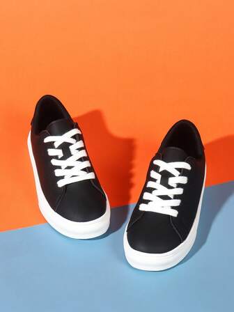 Casual platte sneakers voor tieners, modieuze, veelzijdige platte sneakers, casual sneakers, sportschoenen