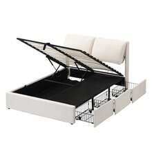 Bed Frames - Beige + Velvet + 140cm*200cm - View 3