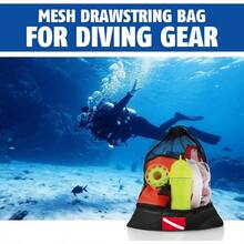 2 Pcs Mesh Dive Bag, Mesh Bags with Shrink Lock, Nylon Drawstring Bag Gear, Fit, Snorkeling - 16x12 - Ver 4