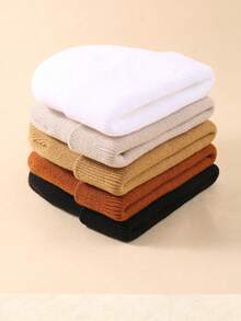 Conjunto de 5 piezas de sombrero de invierno/otoño para bebé, guantes y sombrero de punto con doble bola - Multicolor - Ver 5