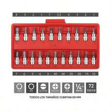46 Piezas Llaves Autocle Juego De Trinquete De 1/4 De Pulgada Para Reparacion De Automoviles Uso Domestico Con Caja De Almacenamiento Kit De Herramientas Matraca Con Dados Estuche Trinquete Caja herramienta