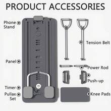 8-In-1 Portable Multifunctional Pilates Board, Foldable Home Gym Fitness Equipment, Full Body Workout Training Plate For Women Men, 3 Colors Available - 黑色 - 查看 6