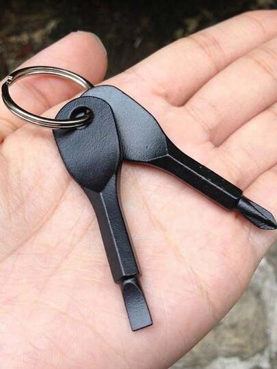 Slotted Screwdriver Keychain Set Versatile Camping Tool Car Accessories Mini Repair Gadget Bag Charm Lanyard With ID Holder Portable Christmas Gift Ideas For Goth Y2k School Style Outdoor