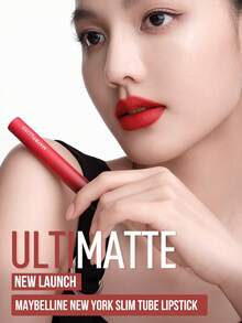 Maybelline ULTIMATTE MATTE FINISH SLIM TUBE LIPSTICK #299 NOISE RED 1.7g/0.06oz, Raw Chocolate Texture, One Swipe Blur Effect, Intense Matte Finish, Non Drying, Lightweight and Easyky, 3 Look Step Application for Plum 3d - 美寶蓮霧感霧面細管唇膏 299 - 查看 5