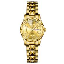 NARY 女士石英表 - 休闲优雅设计，带日期和星期显示，防水不锈钢表带。适合日常佩戴和聚会场合。 - 均碼 - 查看 17