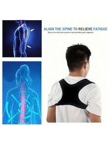 1pc Invisible Posture Corrector Back Support Belt, Posture Corrector, Fixation Strap, Suitable For Adult Men, Sports Outdoor Accessories, Auxiliary Training Tool, Correcting And Preventing Hunchback, Christmas, Thanksgiving, New Year Holiday Gift, Fitness Accessory - Multicolor - View 4
