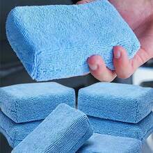 1/10pcs Microfibre Car Wax Applicator Pads Soft Auto Detailing Wax Sponge Rectangle Foam Car Paint Polishing Pad Auto Cleaning - Multicolor - View 4