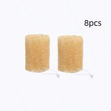 2个装天然丝瓜络沐浴海绵，非洲网状海绵，用于去角质，使肌肤光滑清洁，男女通用，适用于浴室、脸部和背部清洁。