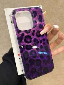 猎豹，豹纹优雅深夜紫色豹纹渐变铝箔纹理手机壳适用于 16/16 Pro Max、新款 15 Pro、13、14、15、16 Pro，柔软保护套适用于 11、12 - 紫色 - 查看 5