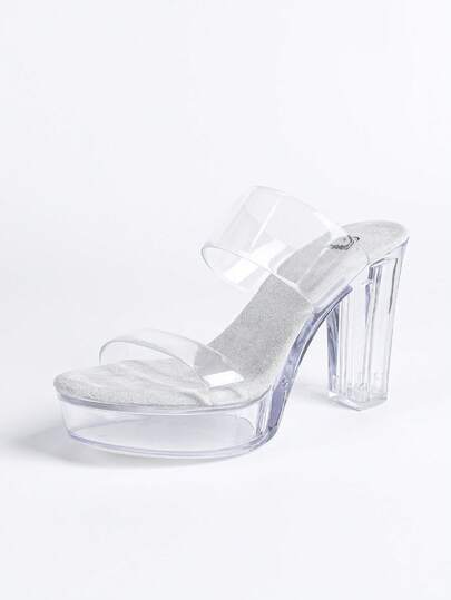 欧美时尚模特酒店夜总会细高跟鞋，透明水晶高跟鞋，T台走秀钢管舞鞋，细高跟水晶鞋底