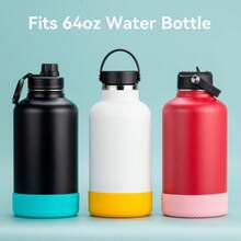 2个装，随机颜色保温杯保护套，硅胶杯套，硅胶杯底垫 - 隨機顏色 - 查看 2