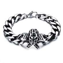 1件哥特式个性化扳手骷髅手链，男女皆宜的街头摩托车摇滚万圣节饰品礼物 - 手鍊 - 查看 6