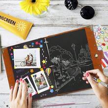 DIY Scrapbook Leather Scrap Book Photo Album 60 Pages, Mothers Day Gifts For Mom Scrapbook Photo Album Vintage Travelling Journal Scrap Book,FArmyssGreen - 軍綠色 - 查看 7