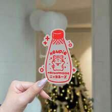 Cute Matte Vinyl Stickers - Transparent Background, Red Bottle Pattern, Suitable For Scrapbooking, Planners, Lunchboxes, Stationery - Adorable Decor For Anime Fans And Japanese Style Enthusiasts, Planner Accessories, Fun Design, Durable Stickers, Decorative Stickers, Stationery Collector - Multicolor - View 3