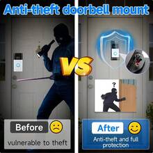 AWYYAnti-Theft Video Doorbell Mount Compatible With Ring/Blink Wireless Camera Doorbell Adjustable Angle Mount No-Drill Battery Doorbell Bracket Accessories For Houses Apartments Businesses - 黑色 - 查看 7