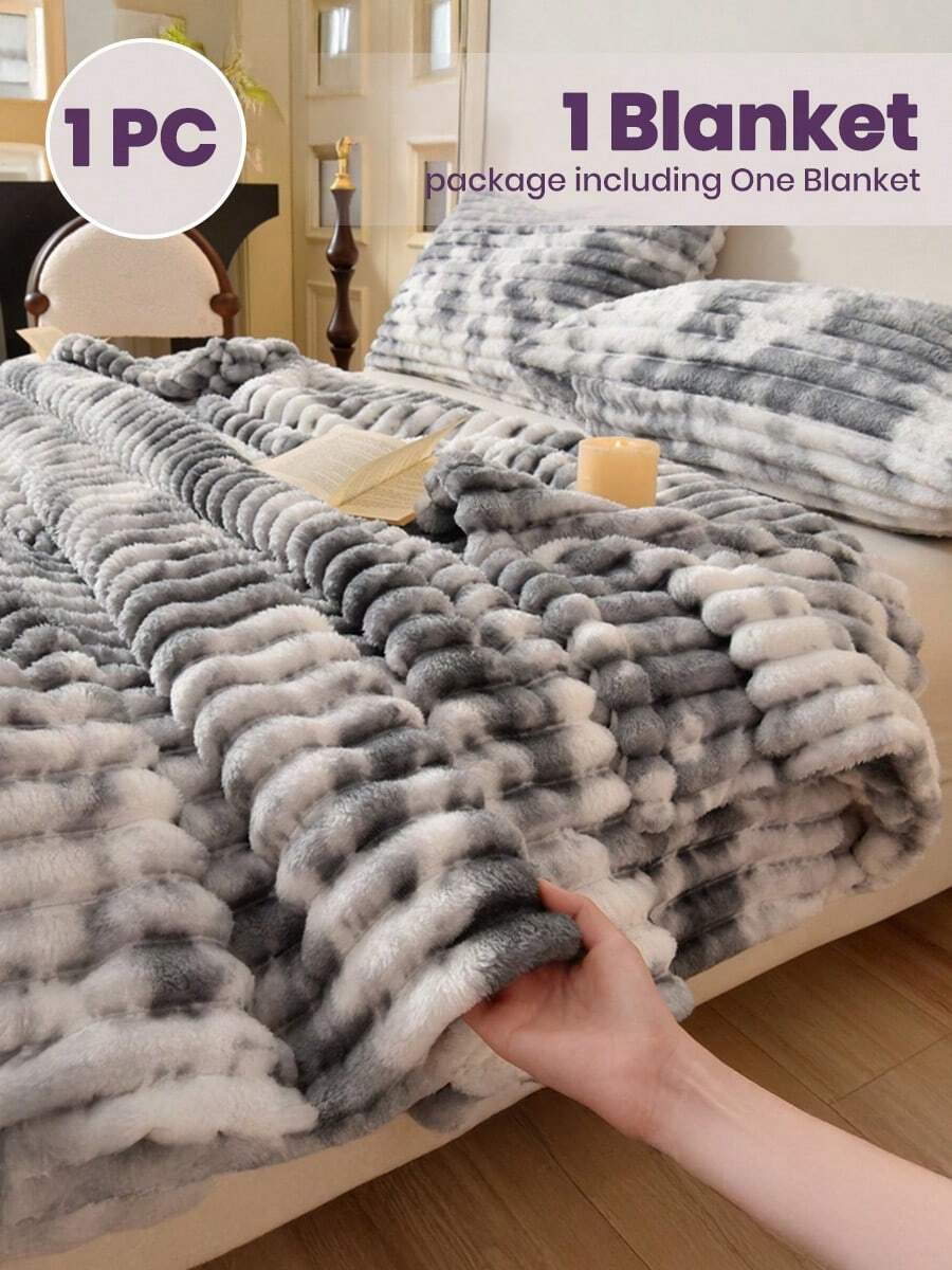 1pc Throw Blanket, Bedding, Cozy And Warm Blanket, Lightweight Soft And Comfortable, Solid Color Series, Minimalist And Stylish Design, Suitable For Sofa, Bedroom, Living Room, All-Around Comfort, Travel Use, Nap Blanket, Reference Size Image, Multiple Sizes Available, Machine Washable, Back To School Season, Fall Decor, Autumn Decor, Christmas Decoration, Room Decor - 灰色 - 查看 1