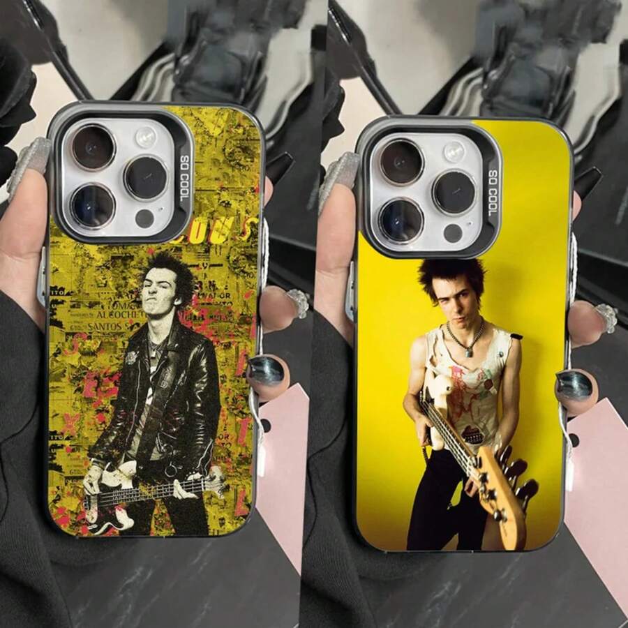 Funda de teléfono Rock S-Sid V-Vicious para 17,16,15,14,13,12,11,Pro,Max,Plus, anti-caída, negra mate, parachoques duro - Z5 - Ver 1