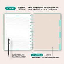 Caderno Disco + Iscool Capa Dura 140 Fls Inteligente Solid Colors - Verde Oceano - Visão 5