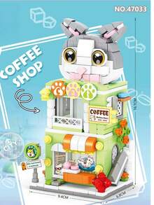 300+ Pcs Adult Octopus Takoyaki Cat Rabbit Panda Street Scene Building Blocks, DIY Street Scene Blocks, Animal Street Scene Blocks, Birthday Gift, Assembly Hobby Desktop Decor, Living Room Decor, Office Desktop Decor. Christmas Gift, Holiday Gift