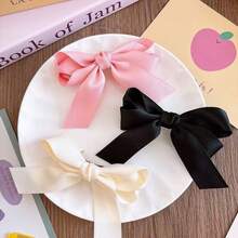 3PC Chic Bow Hair Clip, Beige, Pink, And Black - Cute Fabric Accessories For Women And Girls, Perfect For Casual Wear Or Vacation, Cute Hair Clip - A - 查看 2