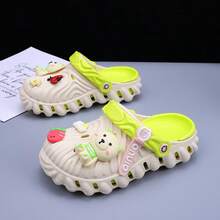 Women's Breathable Hollow Slip-On Slippers, Comfortable EVA Non-Slip House Sandals, Fashionable Casual Slides For Home, Beach, Outdoor Wear - Yellow - View 2