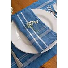 DII 100% algodón, Lavable a máquina, Mantel Individual a Rayas francesas para cenas, Verano y picnics Aire Libre, (Red Stripes), Table Runner - 14 x 72, 1(azul Chambray) - Multicolor - Ver 6