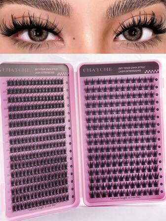 448pcs /32Rows Manga Lash Clusters Manga Eyelash Clusters Anime Cluster Eyelash Extensions Clusters Lashes Natural Look Eyelashes Fairy Lash Clusters Manga Individual Lashes For Beginners,Easy To Carry, Reusable, Suitable For Daily Going Out, Holidays, Daily Makeup, Cosplay Eyelashes, Full Makeup And Daily Wear