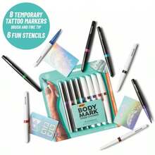 XAPY BIC BodyMark Temporary Tattoo Marker Set With Brant Colors And Mixed Ts 8-Count Pack In Assed Ink - Phấn màu - Xem 4