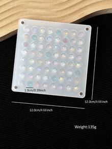 1pc 36/64/100 Slots Acrylic Nail Art Rhinestone Jewelry Display Box, Double-Sided Round/Square Showcase Box, Magnetic Nail Accessories Storage Organizer, Empty Box Without Rhinestones - Clear - View 15