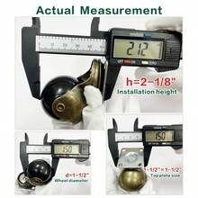 JGJC - Ruedas de laton envejecido de 1.5 pulgadas paquete de 4 unidades placa superior giratoria y ruedas pequeñas de bola clasico para patas de muebles gabinetes otomanas mesa de centro y - Cuarenta y un años - Ver 3