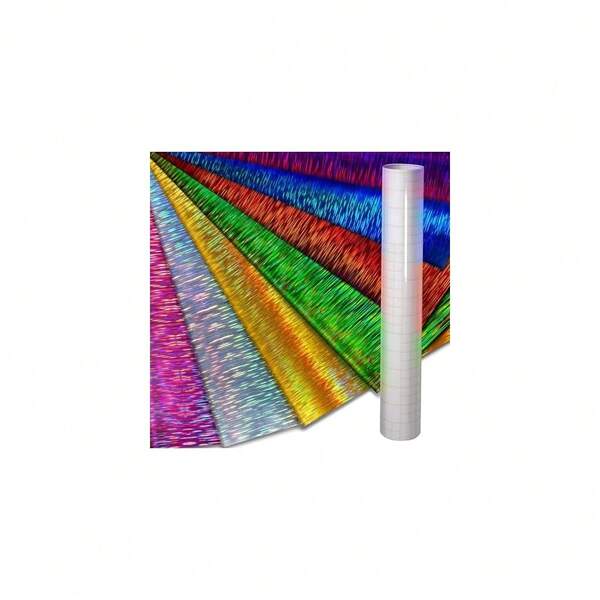 Mosaic+ Crafting Vinyl (Brushed Holographic, 7 Bundle 12\ X 13\ + Transfer Paper),1ftx13inch(7ColorBundle+TransferPaper),MulticoloredBrushedHolographic