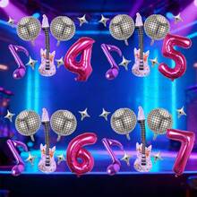 9 quả bóng bay trang trí hình nhóm nhạc nữ Idol Hunter, gồm ngôi sao 5 inch, quả cầu Disco, nốt nhạc, đàn guitar, số màu hồng cánh sen, thích hợp trang trí buổi hòa nhạc, tiệc sinh nhật, tiệc chào đón em bé, trang trí nhóm nhạc thần tượng, đạo cụ chụp ảnh, trang trí bóng bay, quà tặng bất ngờ cho con trai/con gái - Màu Hồng Tươi - Xem 1
