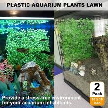 2 PCS Hermit Crab Climbing Toys Faux Grass 10x 10 Inch Turf Hermit Crab Climbing Wall Square Plastic Aquarium Plants Lawn HermitCrabs Supplies Small Animals Cage Accessories - Dark Green - View 6