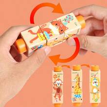 Children's Wooden Rotating Cube Cognitive Puzzle Infant Baby Early Education Intelligence Wooden Blocks Matching Toys Christmas Gifts; - Multicolor - View 4