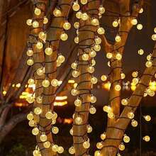 一套太阳能户外串灯，20/50/100颗LED泡泡水晶球灯，8种照明模式，适用于户外花园、树木、庭院、婚礼、派对、节日、圣诞节装饰 - 太陽能氣泡球 - 查看 5