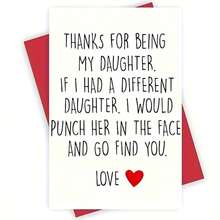 1pc Humorous Birthday Card For Daughter - Unique & Affectionate Greeting, Perfect Gift For Any Daughter, Includes Thank You Card Option, Father Daughter Relationship|Bold Lettering Card|Quality Paper Card - one-size - View 6