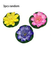 5pcs Artificial Lotus Leaves, Floating Lotus Flower Decor, Fake Lotus, Pond Decoration Fake Flowers, Floating Foam Lotus, Simulated Real Lotus Leaves, Suitable For Garden Pond Aquarium Decor, With Lotus Leaves Artificial Floating Foam Lotus, Realistic Decoration, Suitable For Home Garden Pond Decor, Diwali, Easter, Christmas - Multicolor - View 14