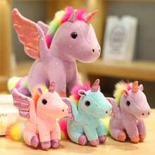 Cute Angel Unicorn Plush Toy 22CM Pillow Soft Fill Girl's Birthday Holiday Gift Home And Office DecorKawaii Giant Unicorn Plush Toy 30cm Soft Stuffed Unicorn Soft Dolls Animal Horse Toys For Children Pillow Birthday GiftsDecorations - Gifts. - Multicolor - View 2