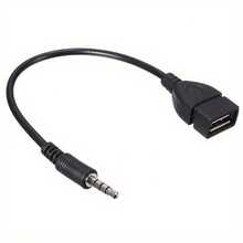 通用 USB-AUX 音频线：即插即用，高速 Cat 7 3.5mm 车载音频线，3.5mm OTG 转接线，适用于车内及其他场所的无缝音频连接，3.5mm AUX 转 USB 音频线，黑色车载 AUX 适配器，USB 耳机转换器，公头转母头，迷你 USB 接口，USB 供电，≤36V 工作电压 - 黑色 - 查看 4