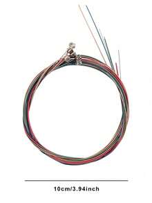 1 Juego/6 Cuerdas de Acero de Colores del Arcoíris para Guitarra de 6 Cuerdas, Cuerdas de Guitarra Coloridas, Cuerdas de Guitarra Acústica, Cuerdas de Repuesto de Acero para Guitarra Acústica - Multicolor - Ver 3