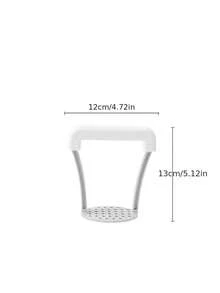 1pc Potato Masher With Handle - Manual Fruit And Vegetable Crusher, Potato Smasher Kitchen Utensil, Garlic Press, Kitchenget - White - View 9