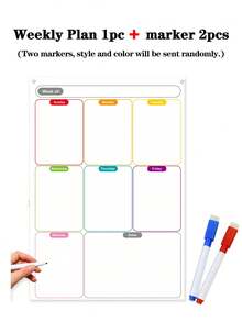 1 Pianificatore per frigorifero facile da attaccare, utilizzabile come bacheca dei messaggi, pianificatore mensile, pianificatore settimanale, diario, calendario, calendario mensile, calendario settimanale, lista della spesa. Adatto per il piano di studio degli studenti, il piano di allenamento delle competizioni, il piano delle lezioni degli insegnanti, il piano familiare, l'organizzazione del Ringraziamento, le vacanze di Ognissanti/Natale