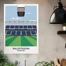 Framed Frankfurt Football Print - Waldstadion Poster - Germany Football - Football Poster - Gift For Him - Gift For Her - 框架 - 查看 3