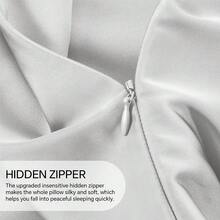 INFIIXSO Body Pillow Cover With Zipper, Luxury Mulberry Silk Body Pillow Case 20x54 Inches, Ultra Smooth And Soft Cooling Long Pillowcase, Gift For Women, Men(Light Grey),Body(20inchX54inch),LightGrey - 淺灰色 - 查看 6