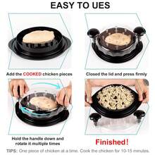 Professional Chicken Meat Shredder Tool, Twist-Style Large Size Kitchen Food Meat Grinder, Visible Chicken Breast Meat Shredder With Strong Anti-Slip Base And Ergonomic Handle - Multicolor - View 7